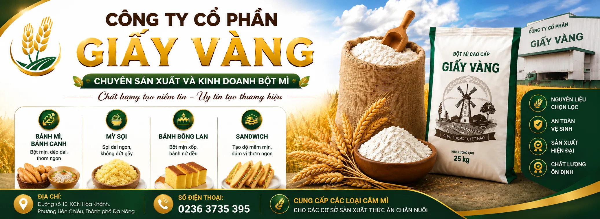 Công Ty Cổ Phần Giấy Vàng – Chuyên Sản Xuất Và Kinh Doanh Bột Mì Chất Lượng Cao